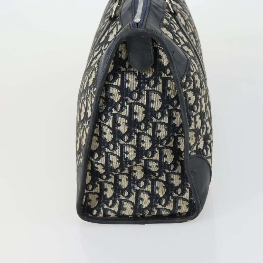 Dior Vintage Trotter Boston Bag Navy Canvas Good - Inside View