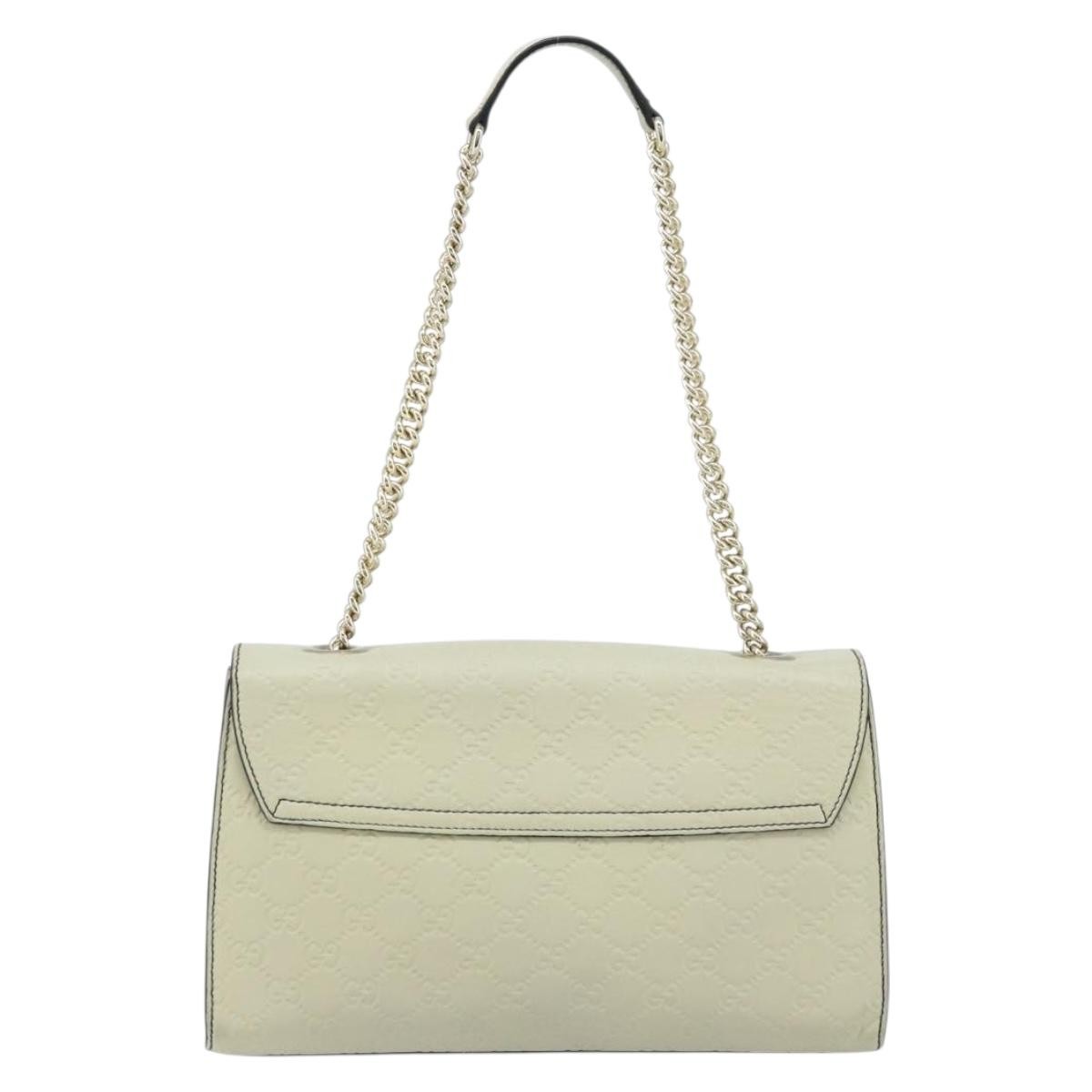 Gucci Emily Chain Flap Bag Beige Leather Good condition - Back View