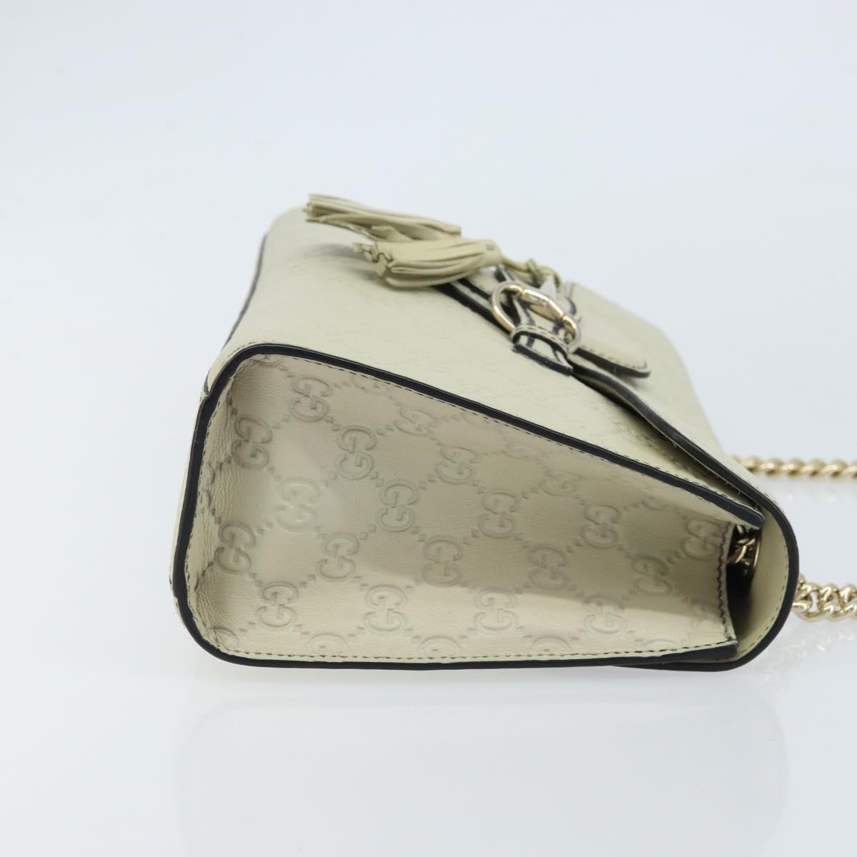 Gucci Emily Chain Flap Bag Beige Leather Good condition - Inside View