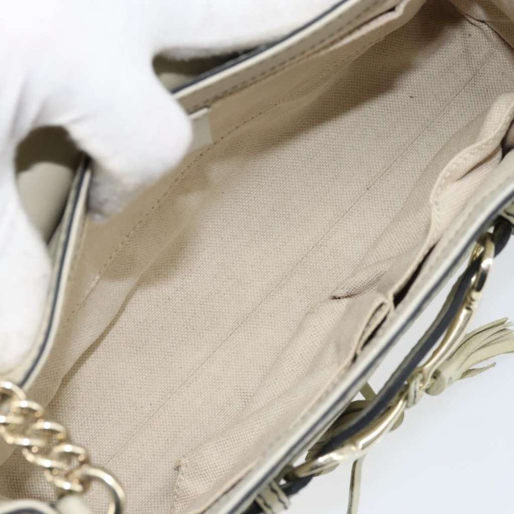 Gucci Emily Chain Flap Bag Beige Leather Good condition - Box View