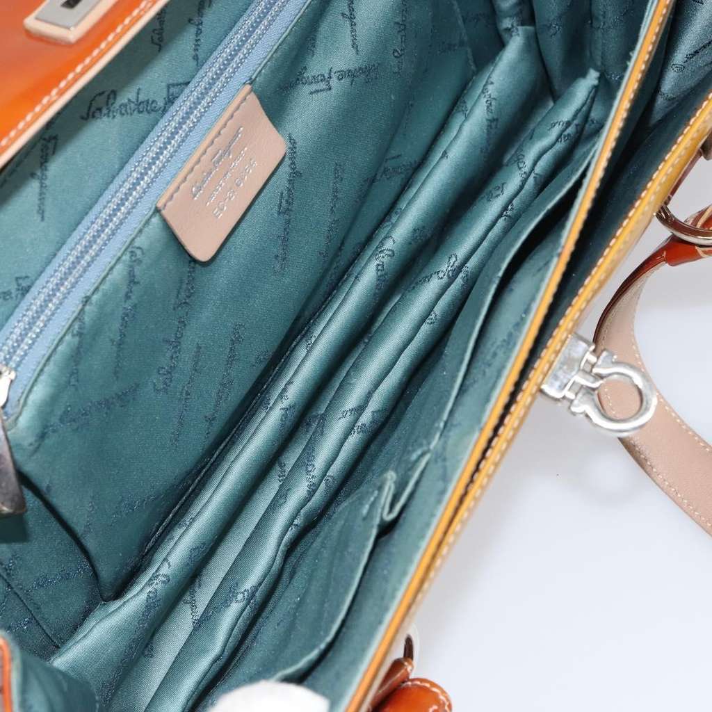 Salvatore Ferragamo Gancini handbag Brown Good condition - Box View