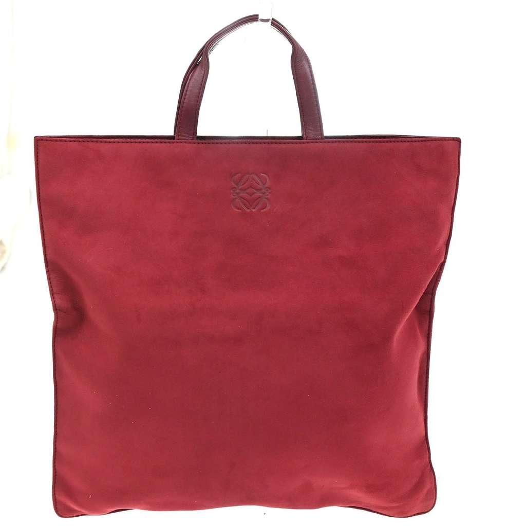 Loewe Anagram Tote Red Suede Good condition - Back View