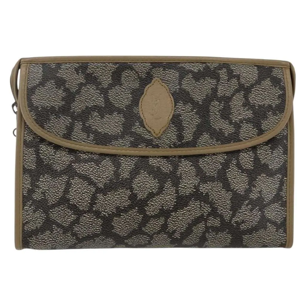 Saint Laurent Vintage Clutch Brown Good - Front View