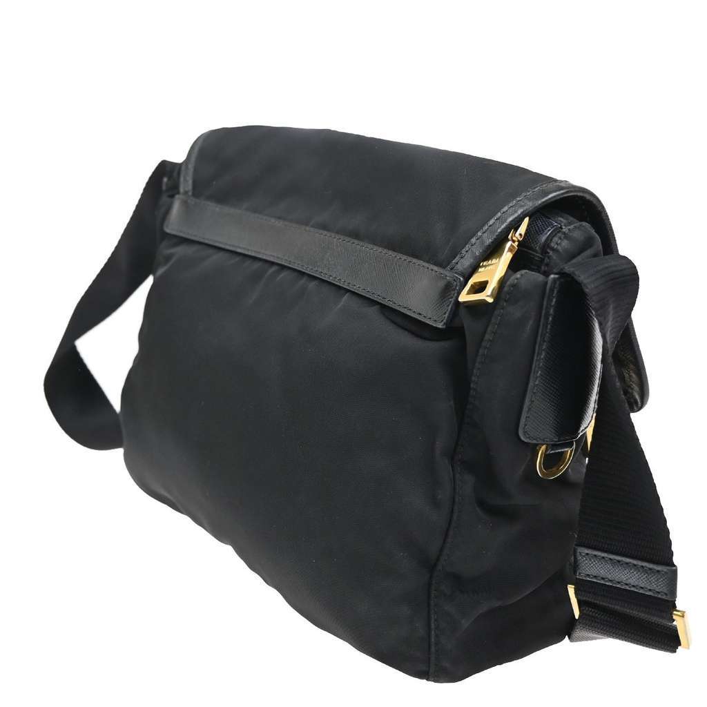 Prada Buckle Messenger Bag Black Good condition - Model View