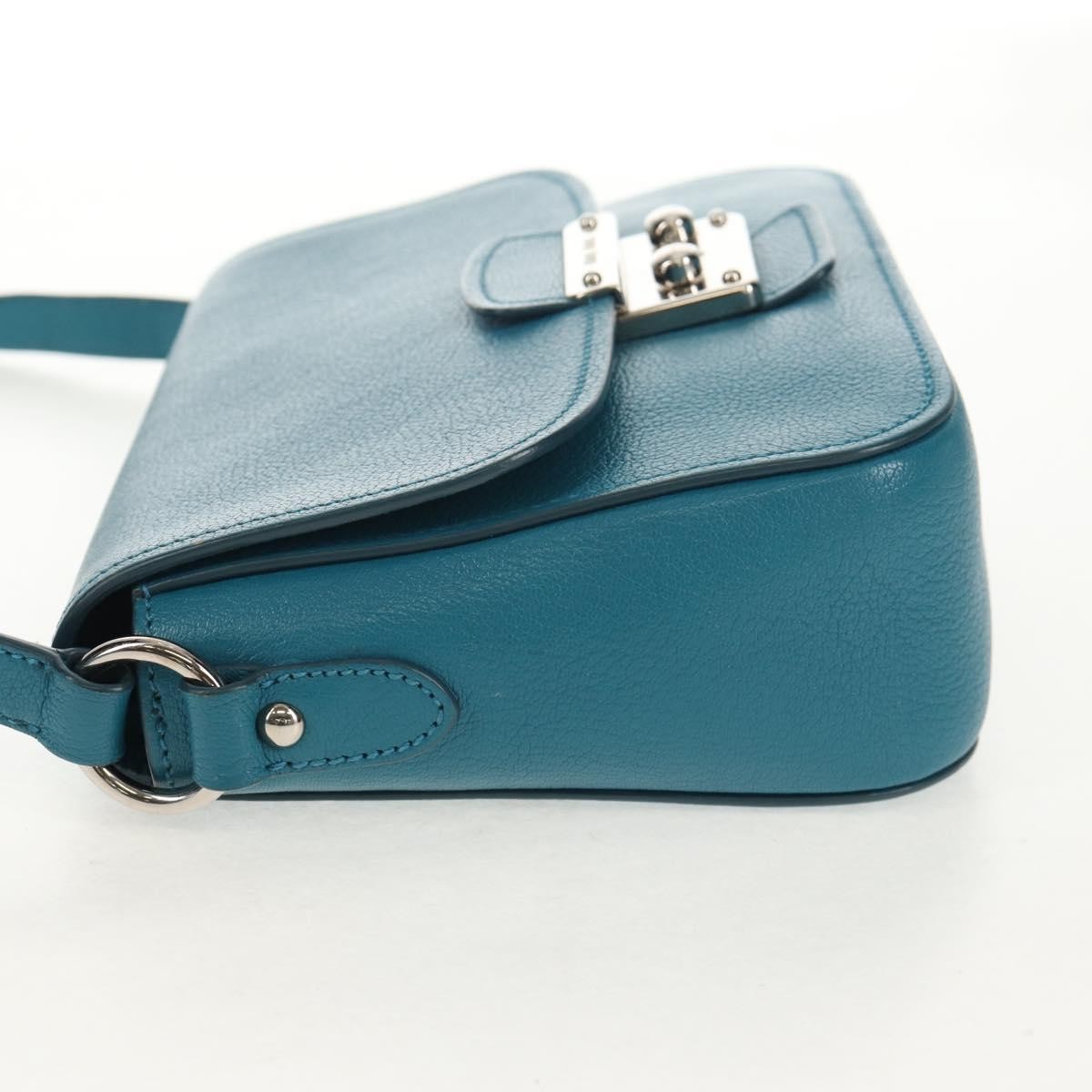 Miu Miu Flap Crossbody Bag Turquoise Leather Good condition - Inside View