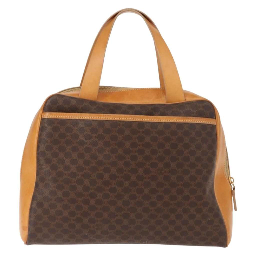 Celine Vintage Macadam Handbag Brown Canvas Good condition - Back View