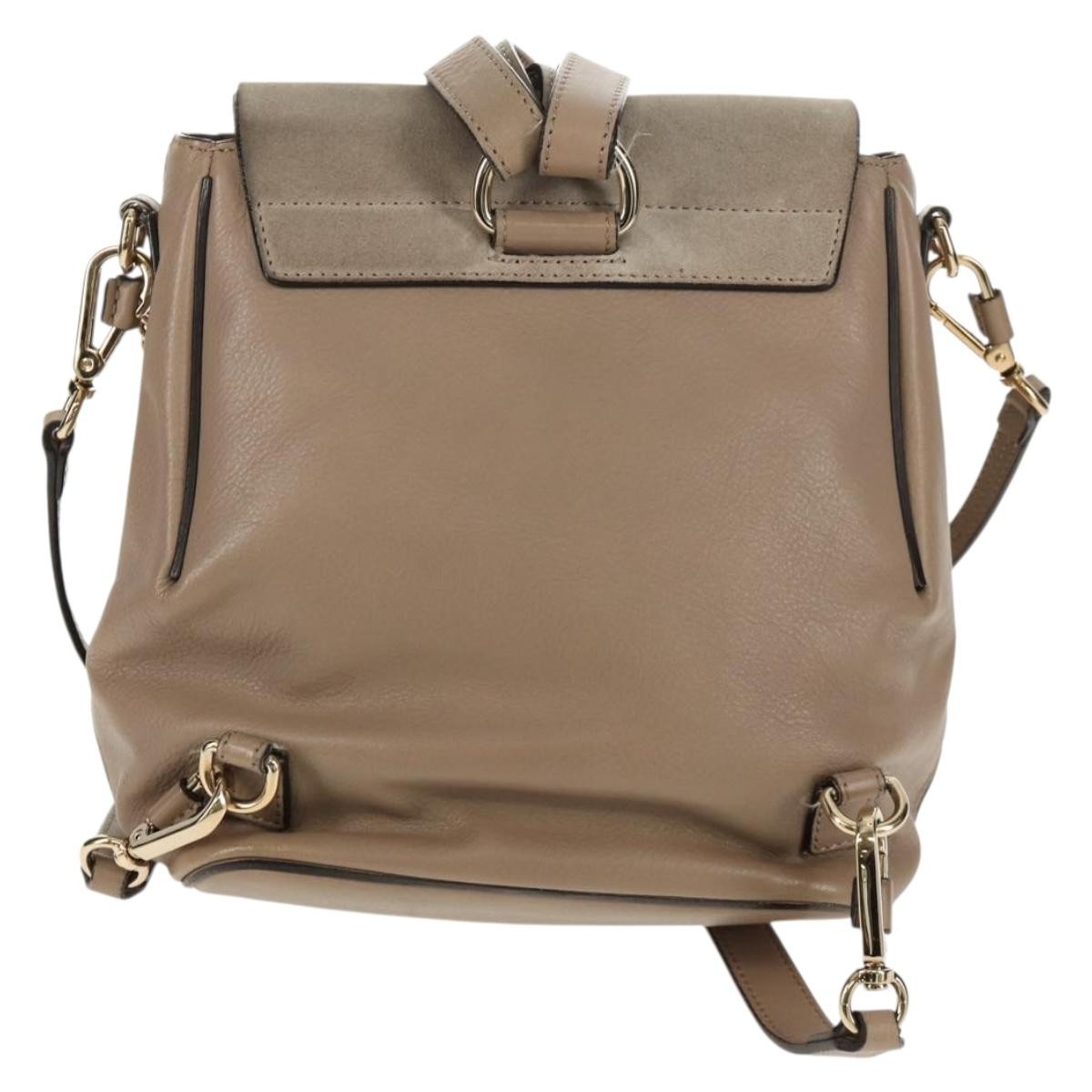 Chloe Faye Backpack Beige Suede Fair condition - Back View