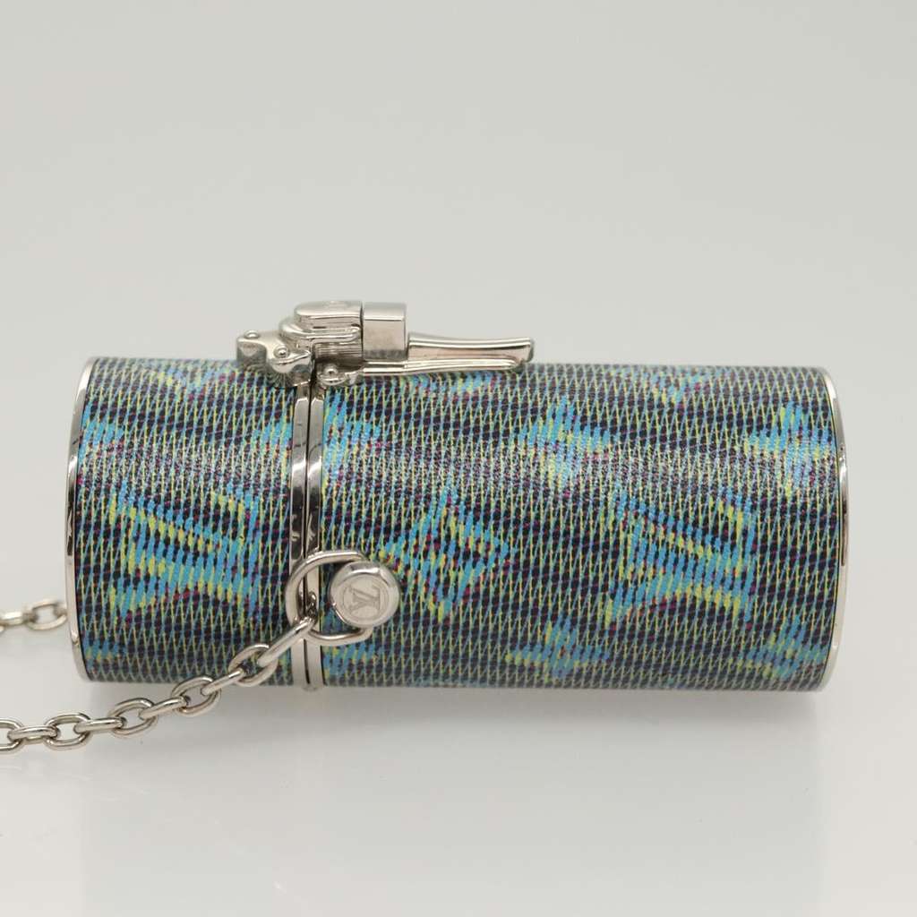 Louis Vuitton Lipstick Case on Chain Blue Canvas Very good condition - Model View