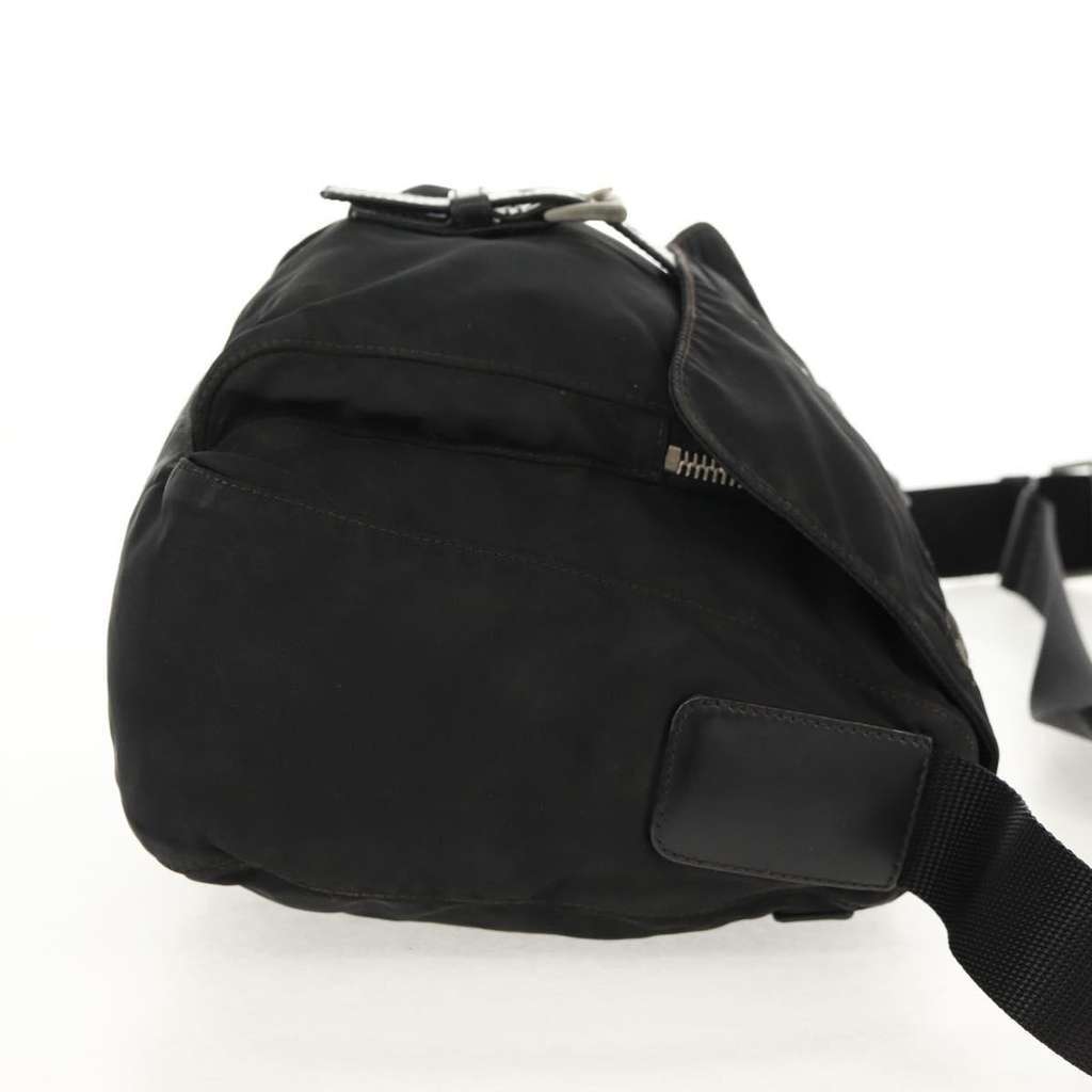 Prada Buckle Messenger Bag Black Fair condition - Model View