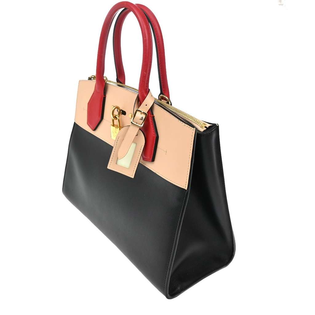 Louis Vuitton City Steamer Handbag Beige Leather Good condition - Model View