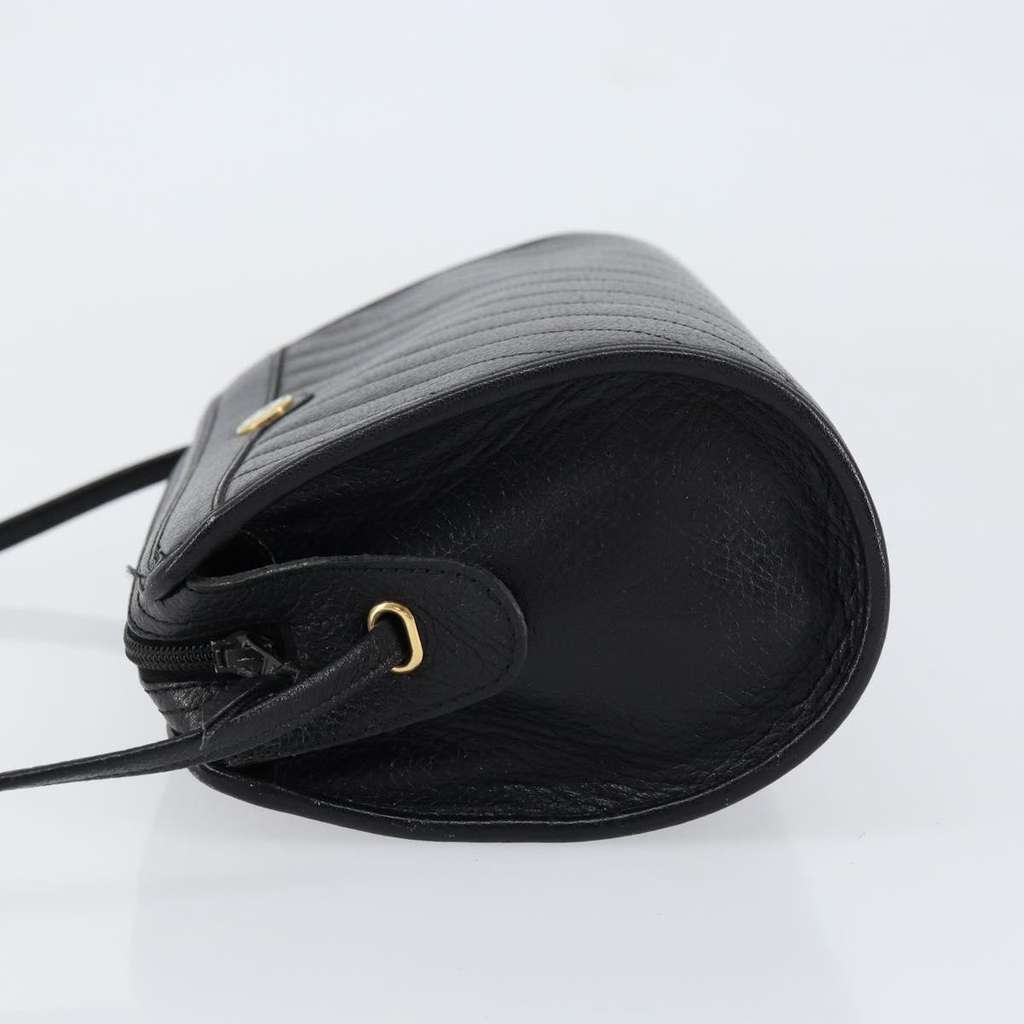 Christian Dior Vintage Shoulder Bag Black Leather Good condition - Model View