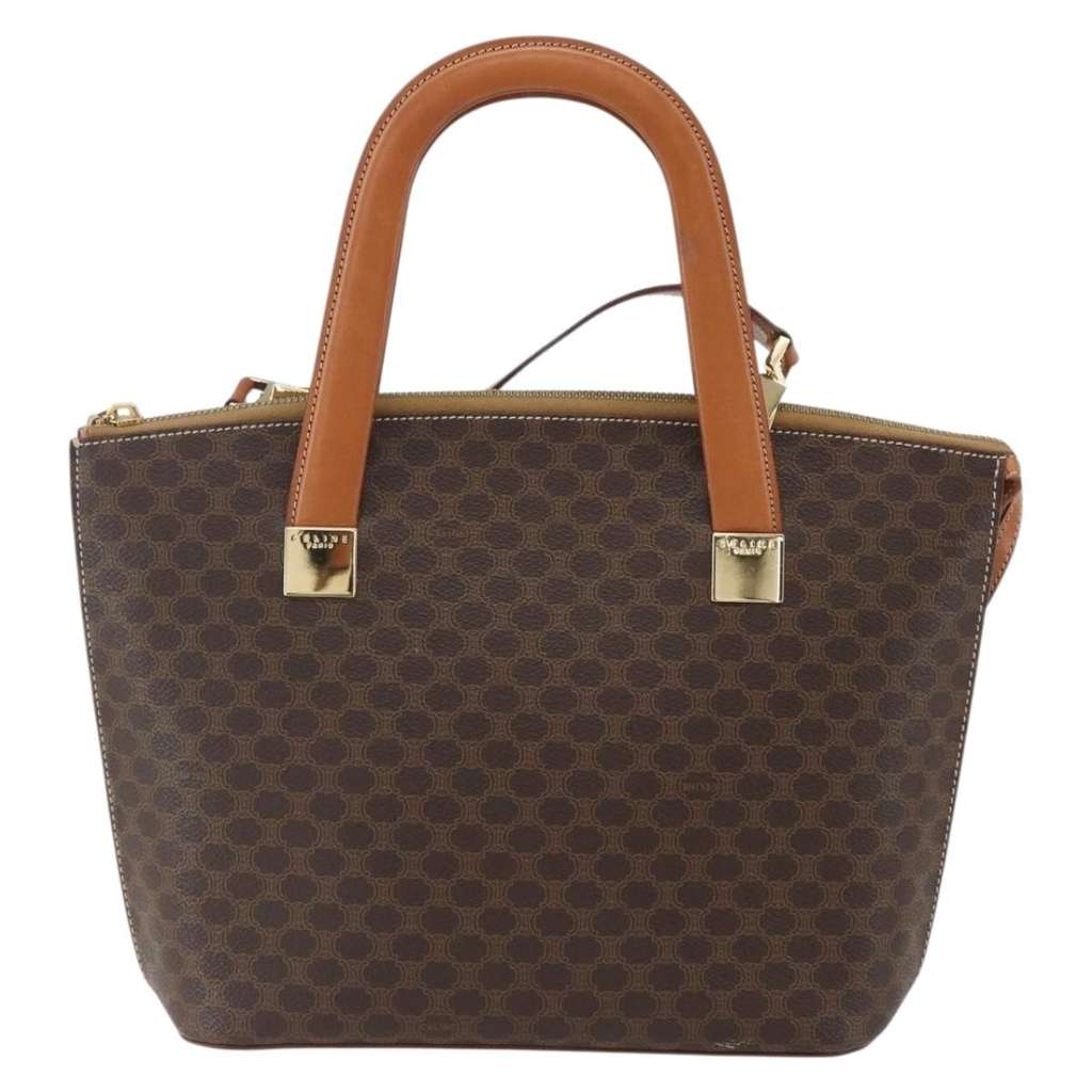 Celine Vintage Macadam Handbag Brown Canvas Good condition - Back View