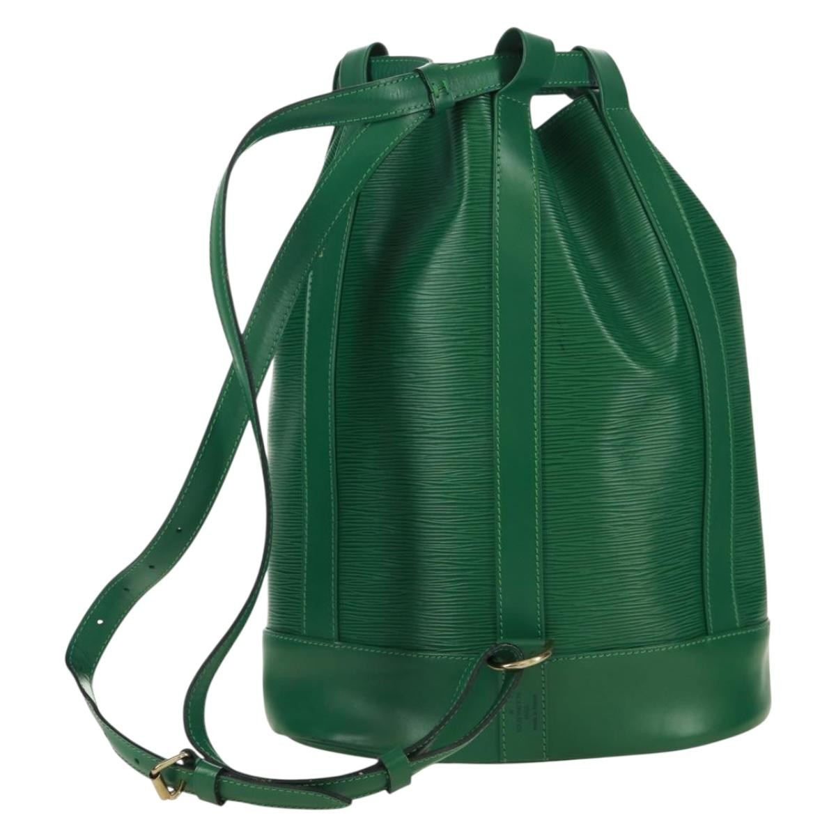 Louis Vuitton Randonnee Backpack Green Leather Good condition - Back View