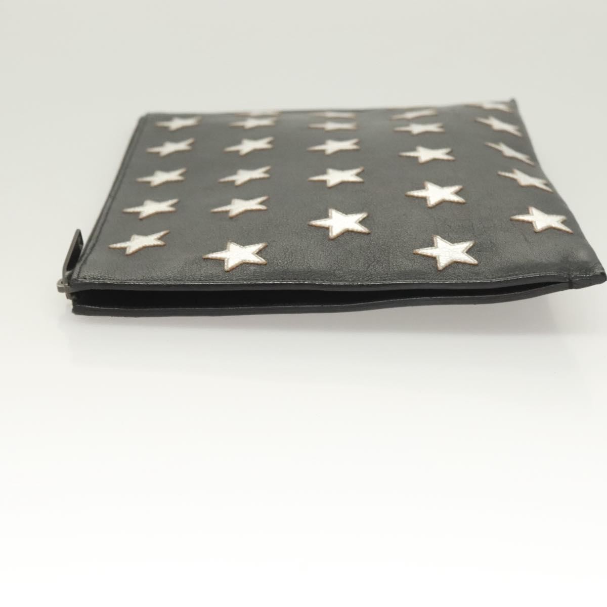 Saint Laurent Stars Zip Pouch Black Leather Good condition - Model View