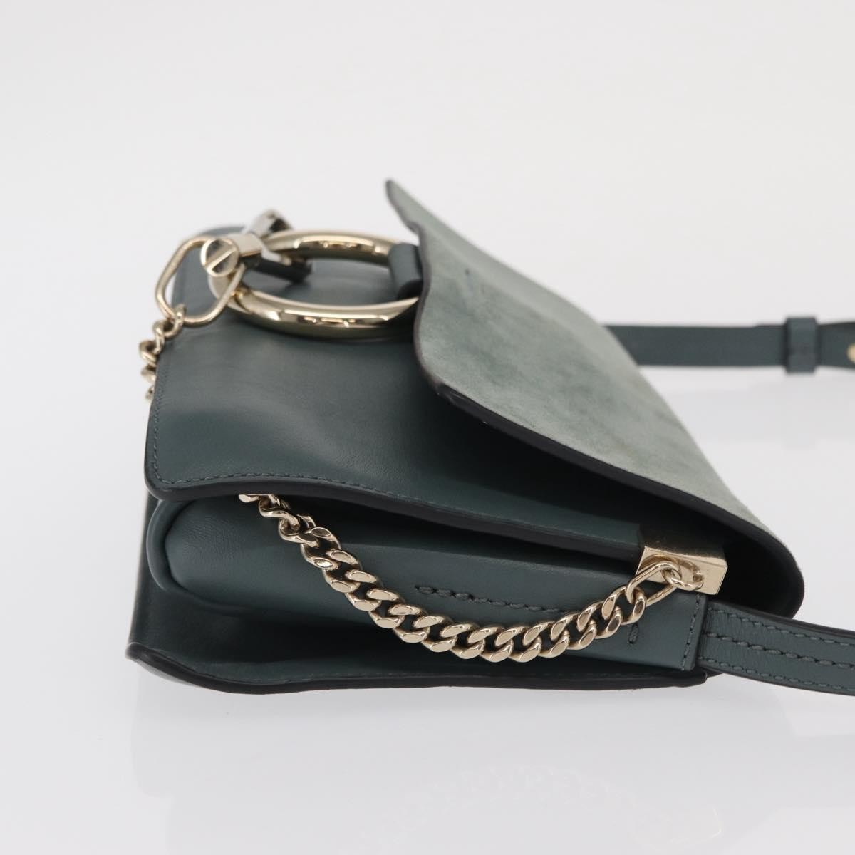 Chloe Faye Shoulder Bag Green Leather Good condition - Inside View