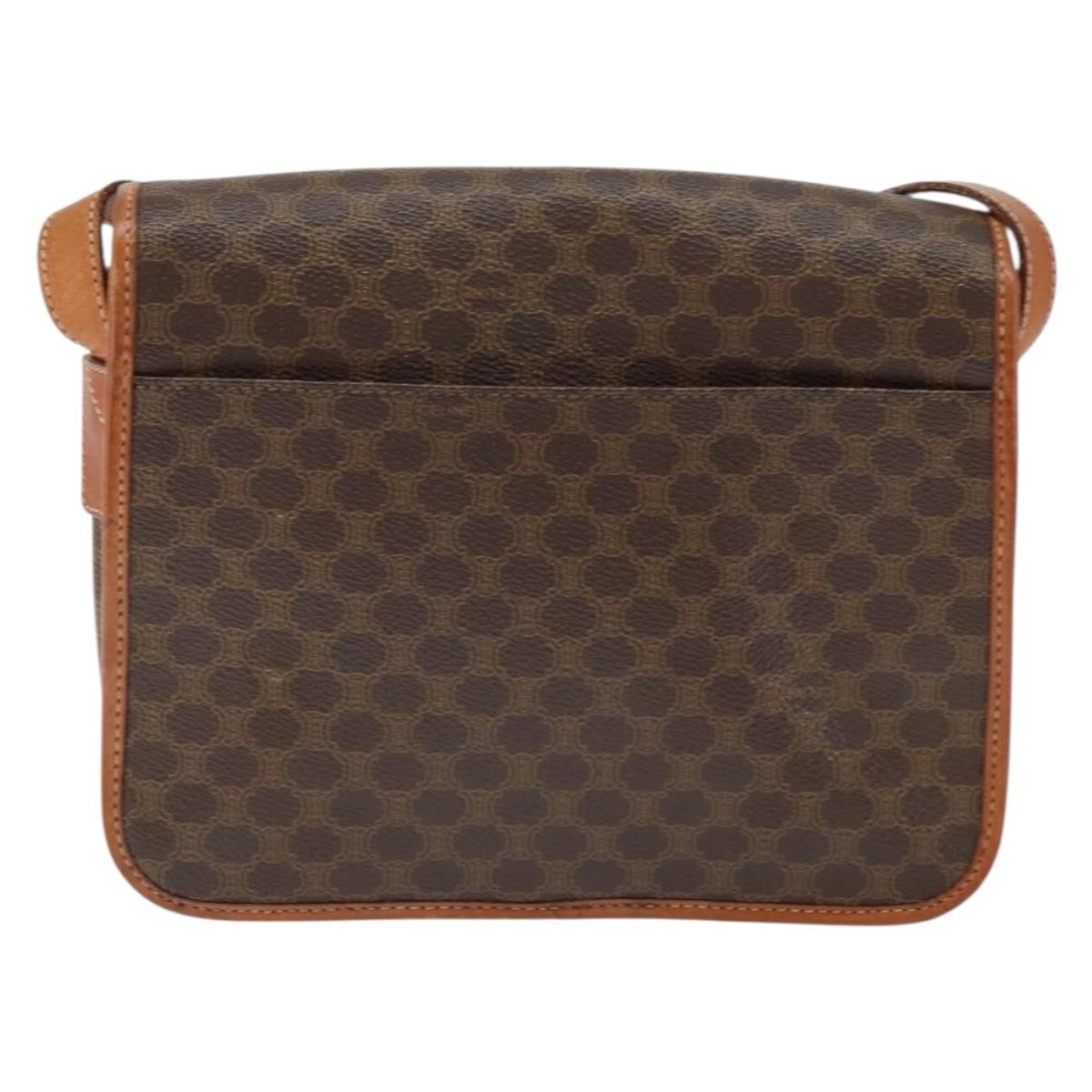 Celine Vintage Macadam Shoulder Bag Brown Canvas Good condition - Back View