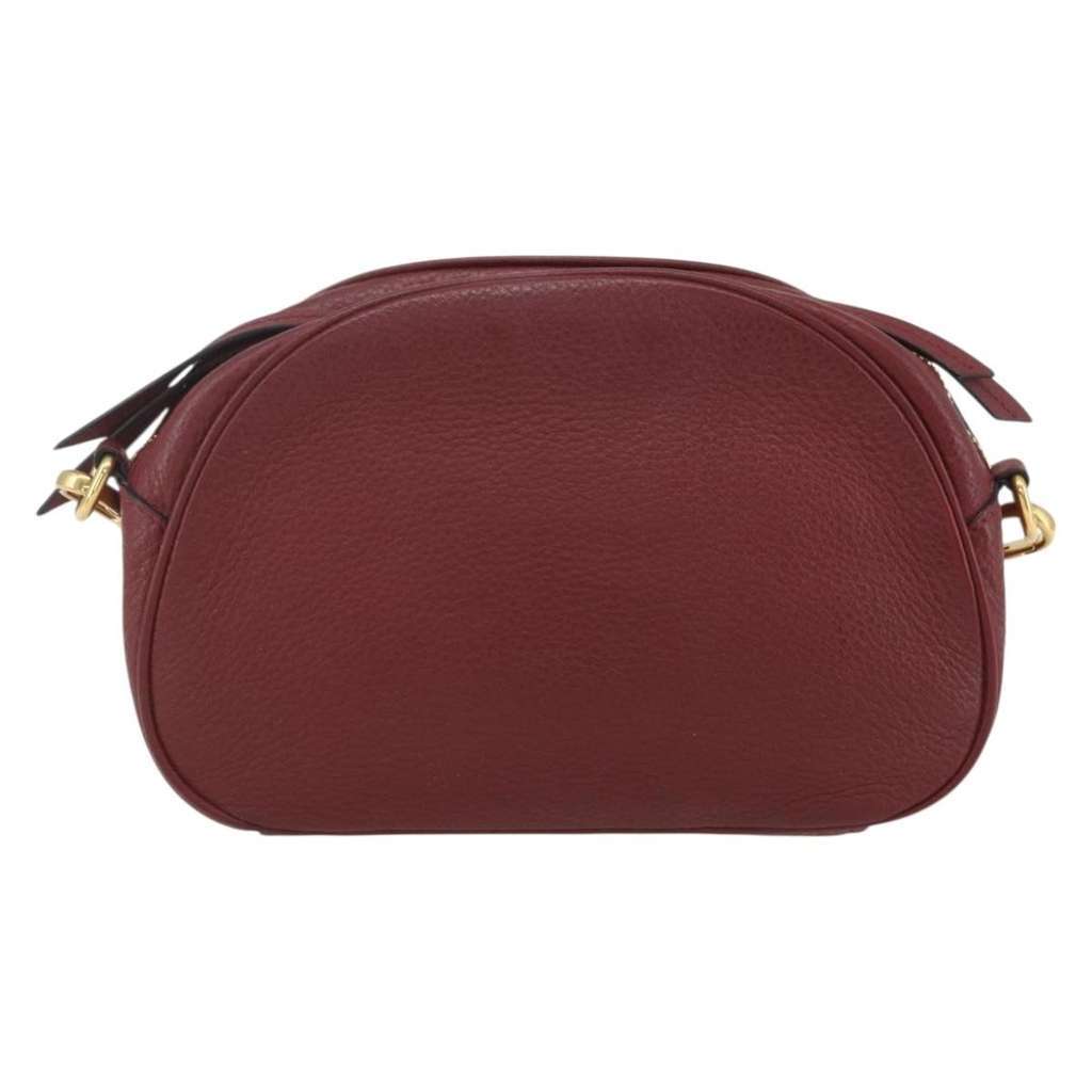 Prada Dual Strap Crossbody Bag Burgundy Leather Good condition - Back View