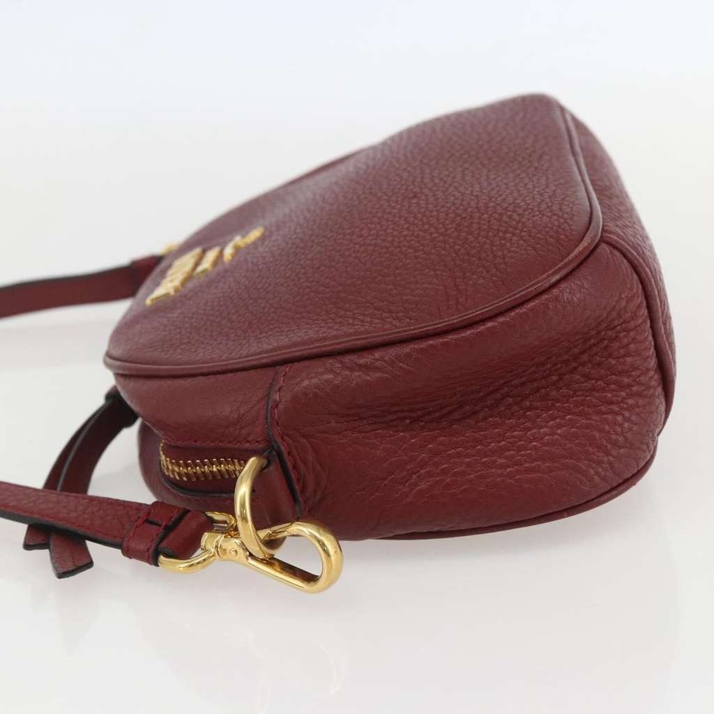 Prada Dual Strap Crossbody Bag Burgundy Leather Good condition - Inside View