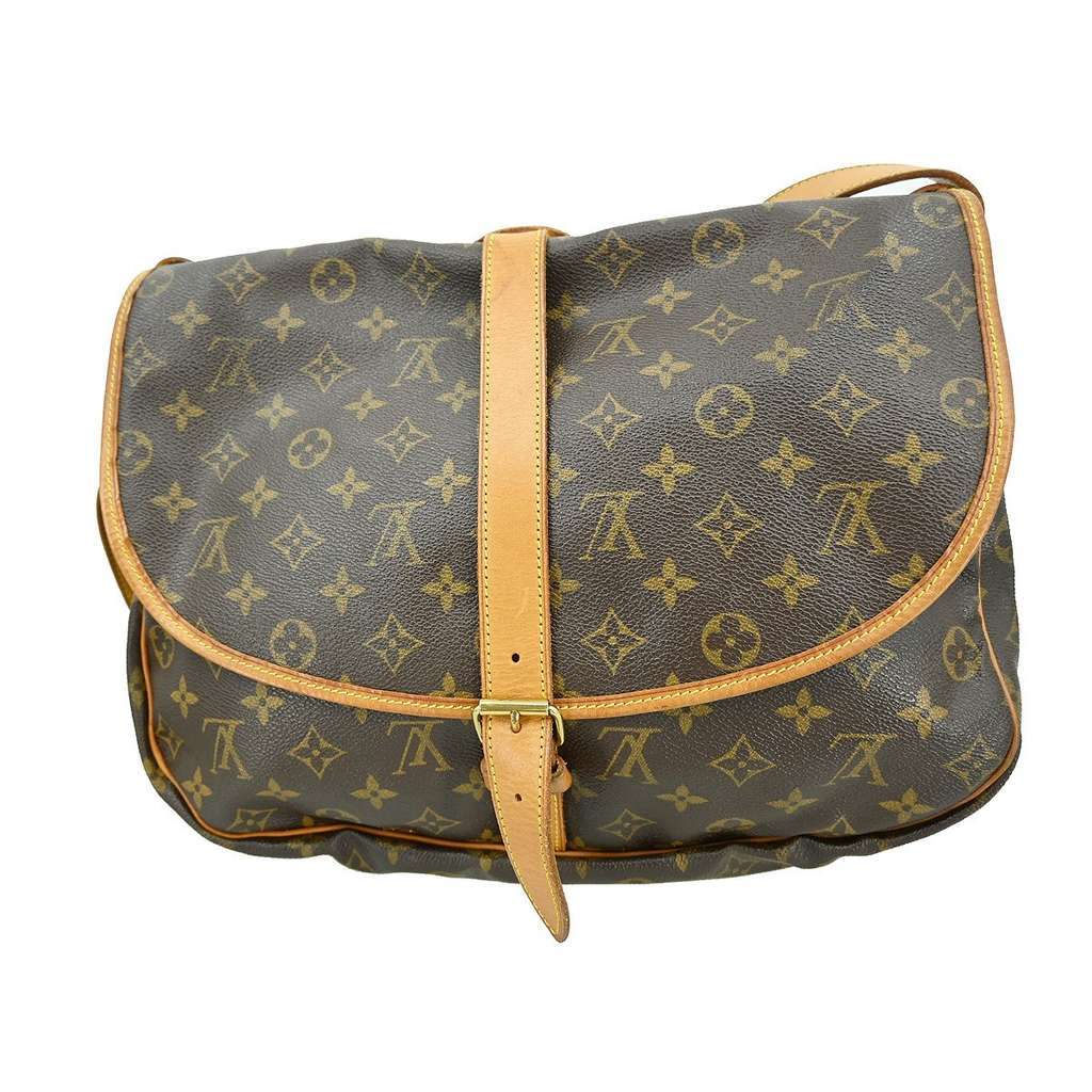 Louis Vuitton Saumur Handbag Brown Canvas Good condition - Back View