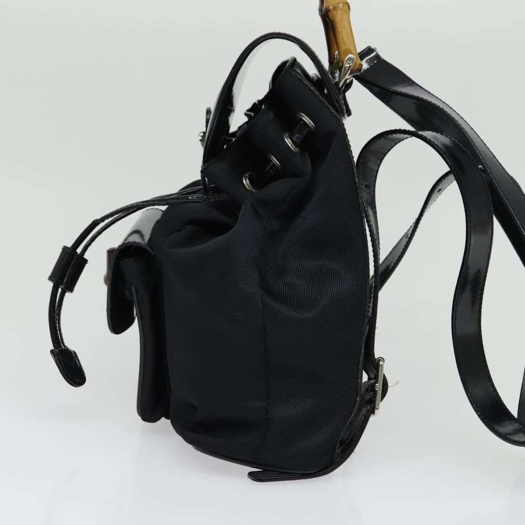 Gucci Vintage Bamboo Backpack Black Good condition - Inside View