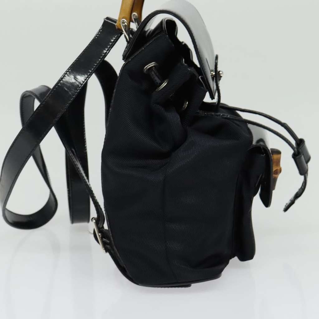 Gucci Vintage Bamboo Backpack Black Good condition - Model View