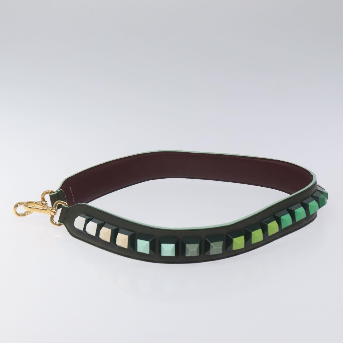 Fendi Strap You Shoulder Strap Green Leather Good condition - Inside View