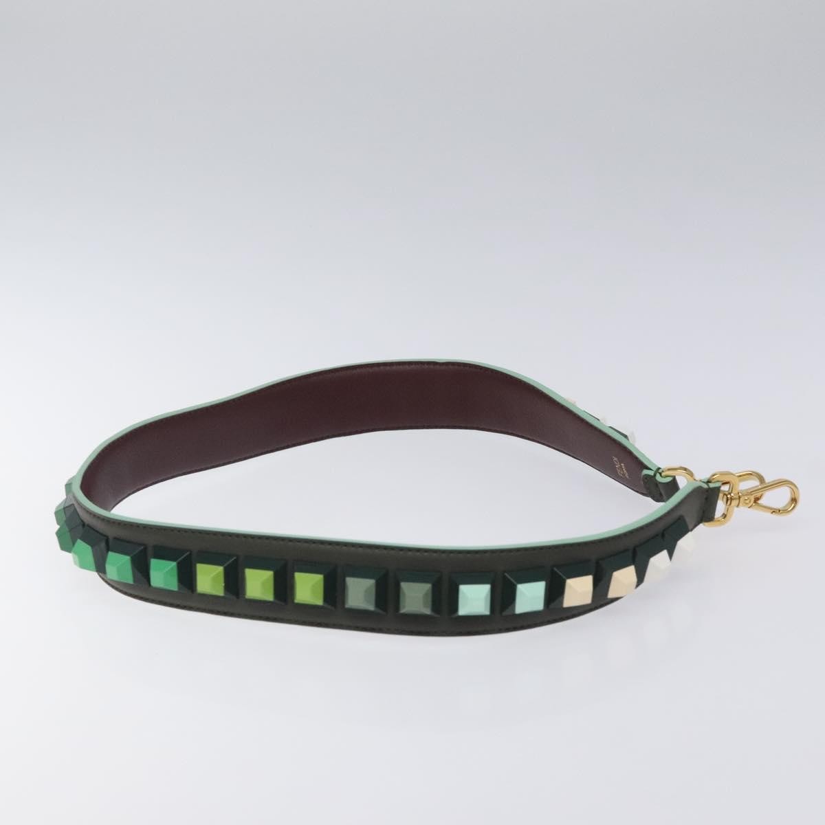 Fendi Strap You Shoulder Strap Green Leather Good condition - Model View