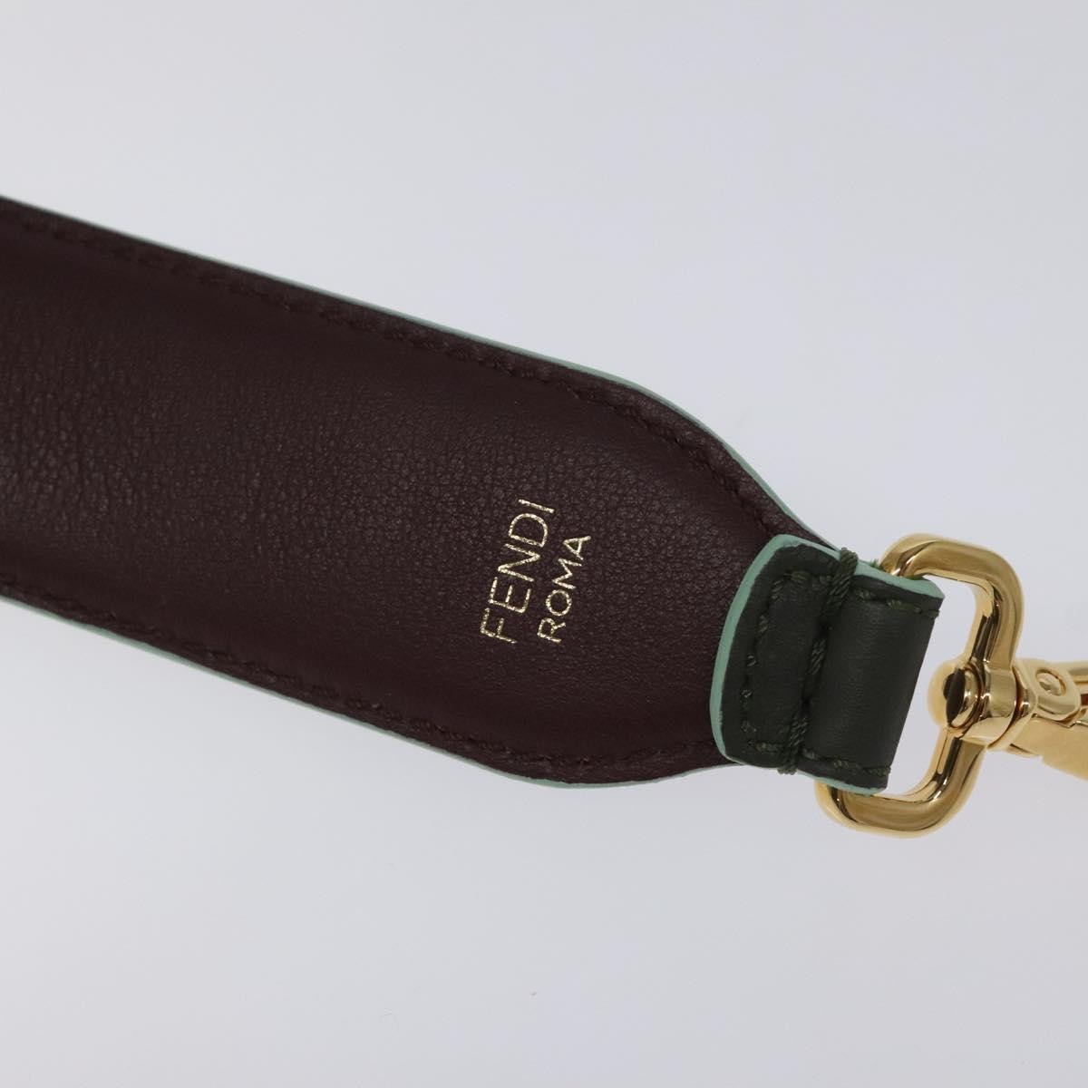 Fendi Strap You Shoulder Strap Green Leather Good condition - Box View