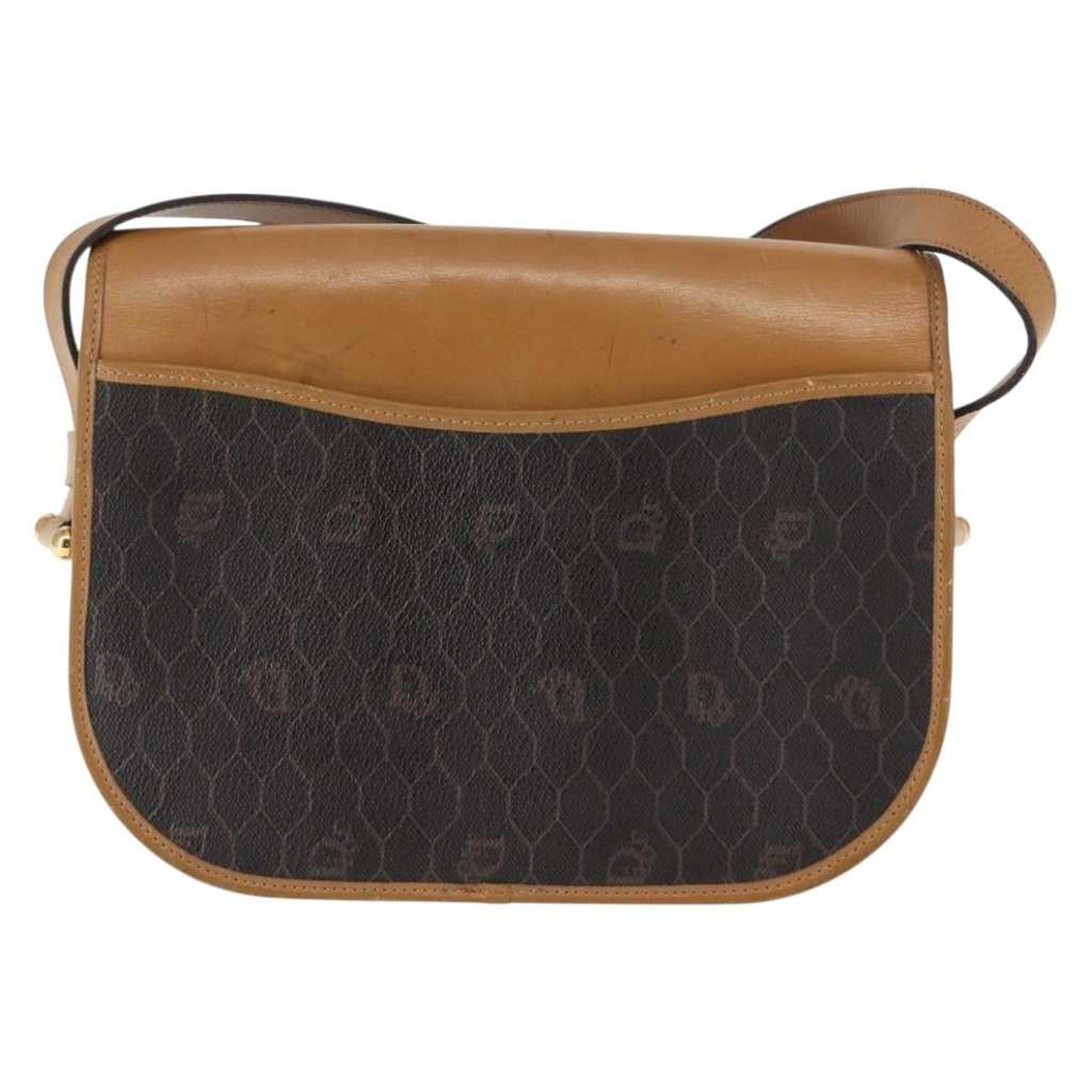 Christian Dior Vintage Honeycomb Shoulder Bag Brown Canvas Good condition - Back View