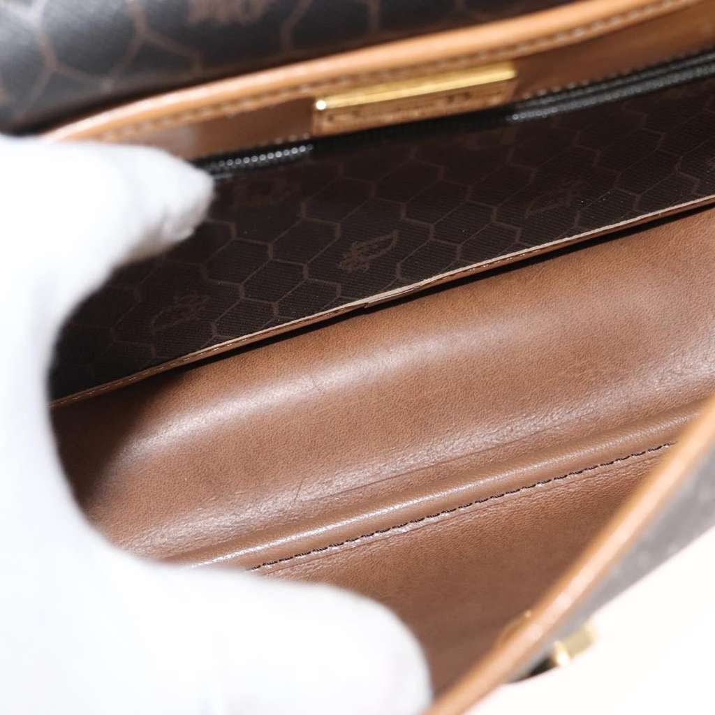 Christian Dior Vintage Honeycomb Shoulder Bag Brown Canvas Good condition - Box View