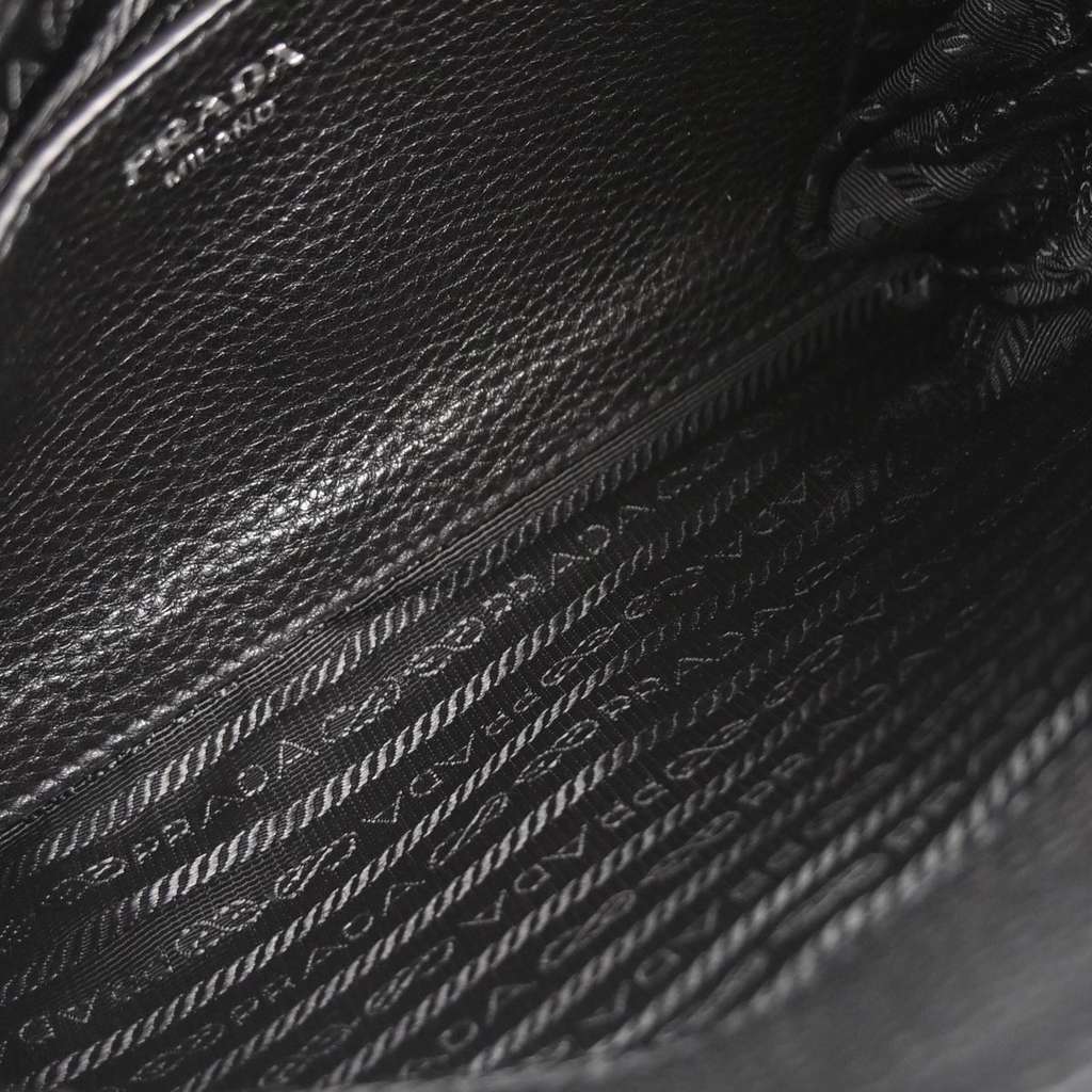 Prada Flat Zip Crossbody Bag Black Leather Good condition - Inside View