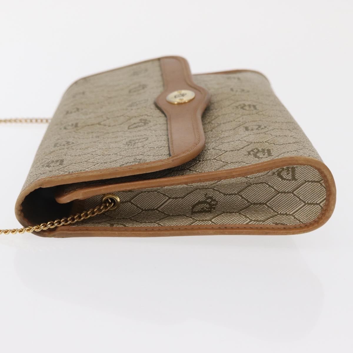 Christian Dior Vintage Honeycomb chain Beige Canvas Good condition - Model View