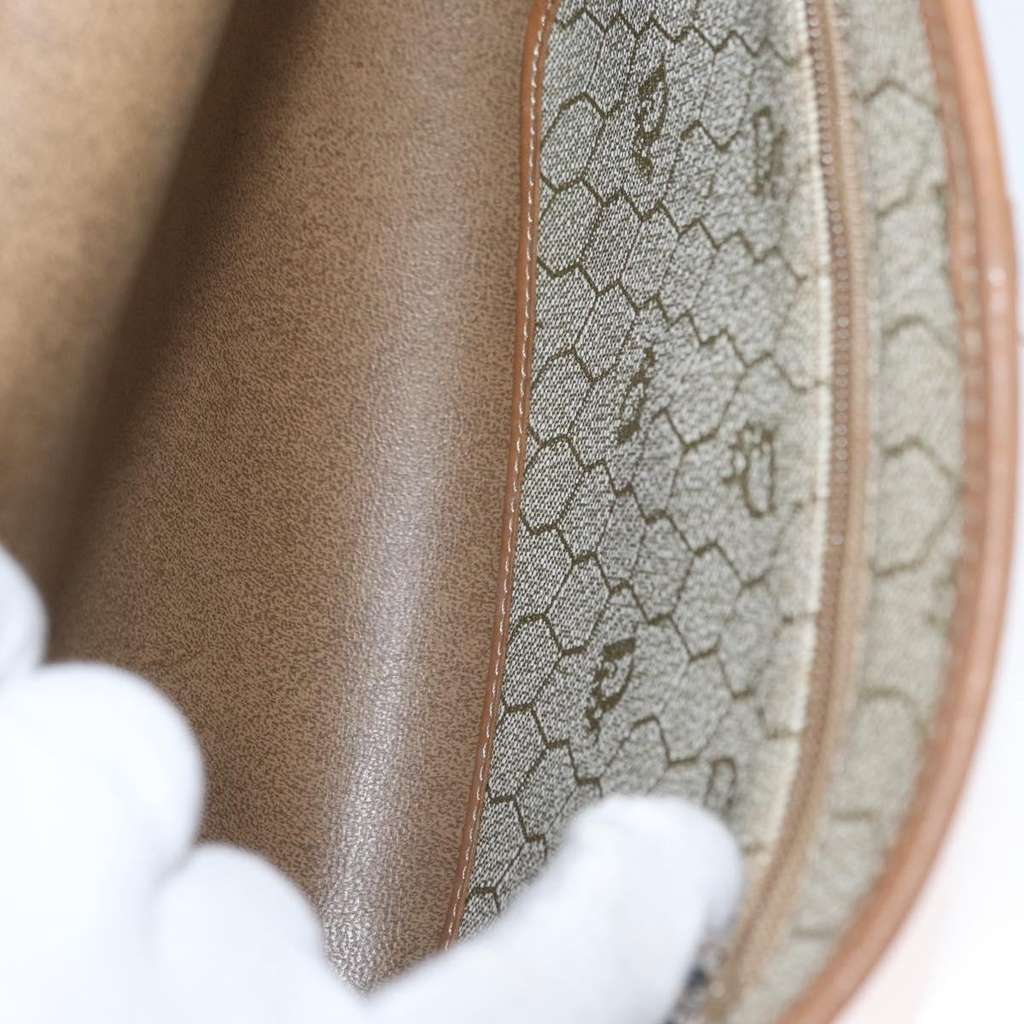 Christian Dior Vintage Honeycomb chain Beige Canvas Good condition - Box View