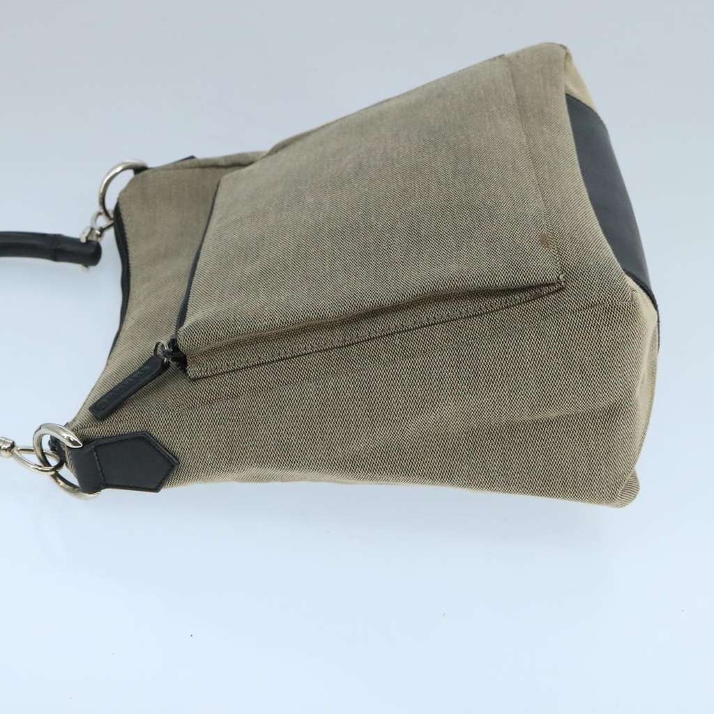 Gucci Vintage Bamboo Handle Tote Beige Canvas Good condition - Model View