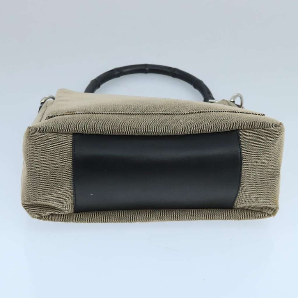 Gucci Vintage Bamboo Handle Tote Beige Canvas Good condition - Box View