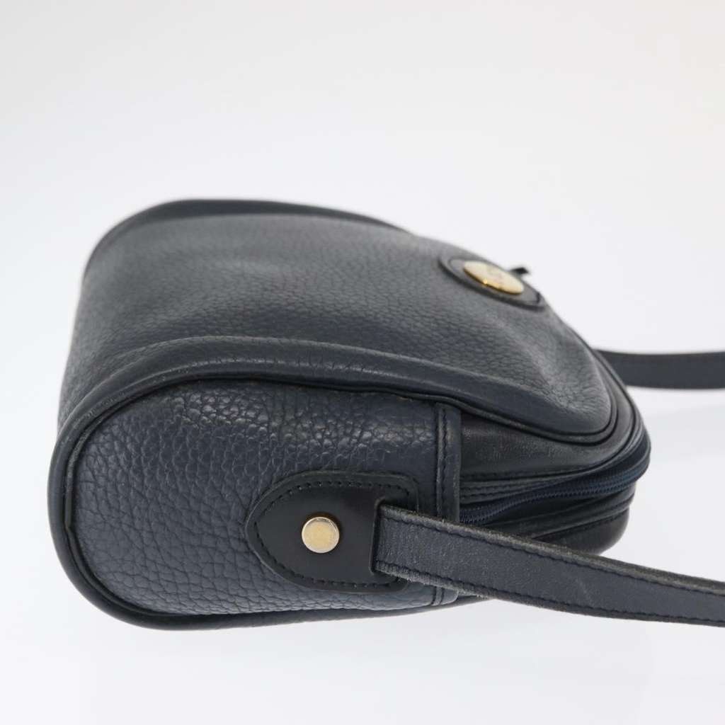 Christian Dior Vintage CD Logo Shoulder Bag Navy Leather Fair condition - Inside View