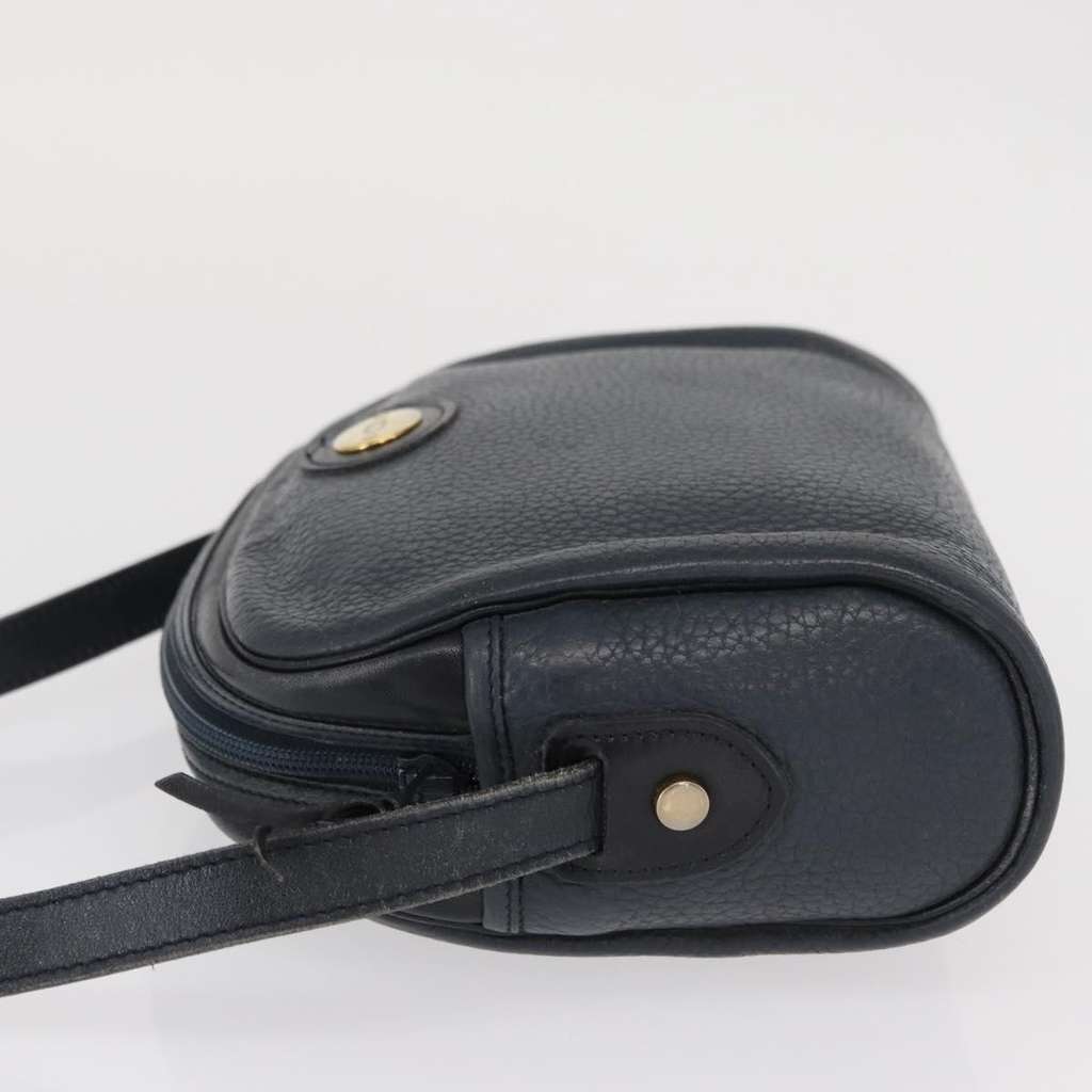 Christian Dior Vintage CD Logo Shoulder Bag Navy Leather Fair condition - Model View