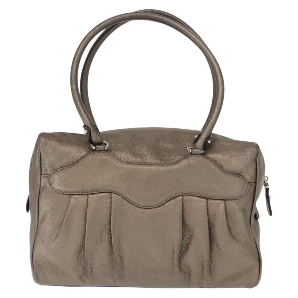 Salvatore Ferragamo Gancini Buckle Shoulder Bag Gold Leather Good condition - Back View