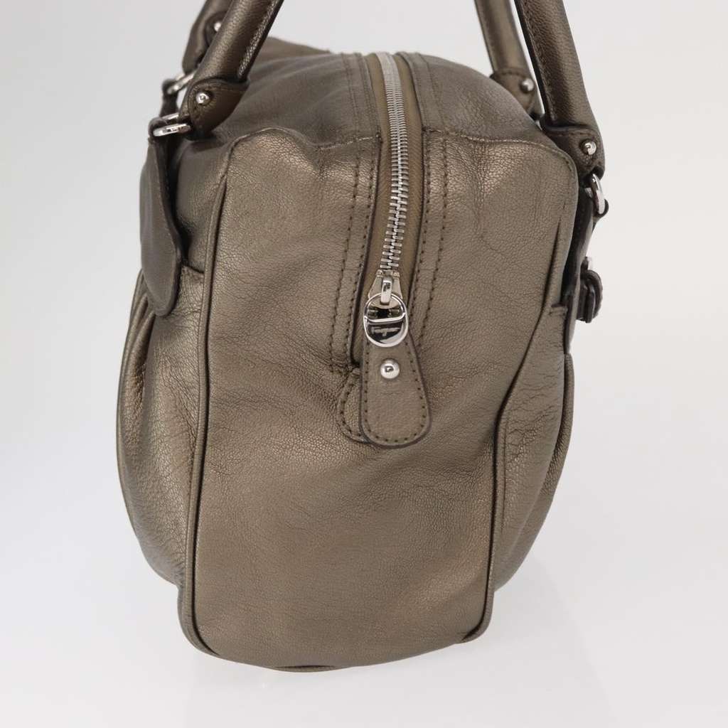 Salvatore Ferragamo Gancini Buckle Shoulder Bag Gold Leather Good condition - Model View