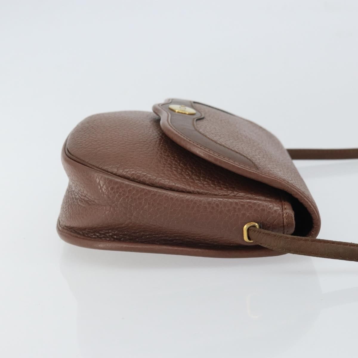 Christian Dior Vintage CD Flap Shoulder Bag Brown Leather Good condition - Inside View