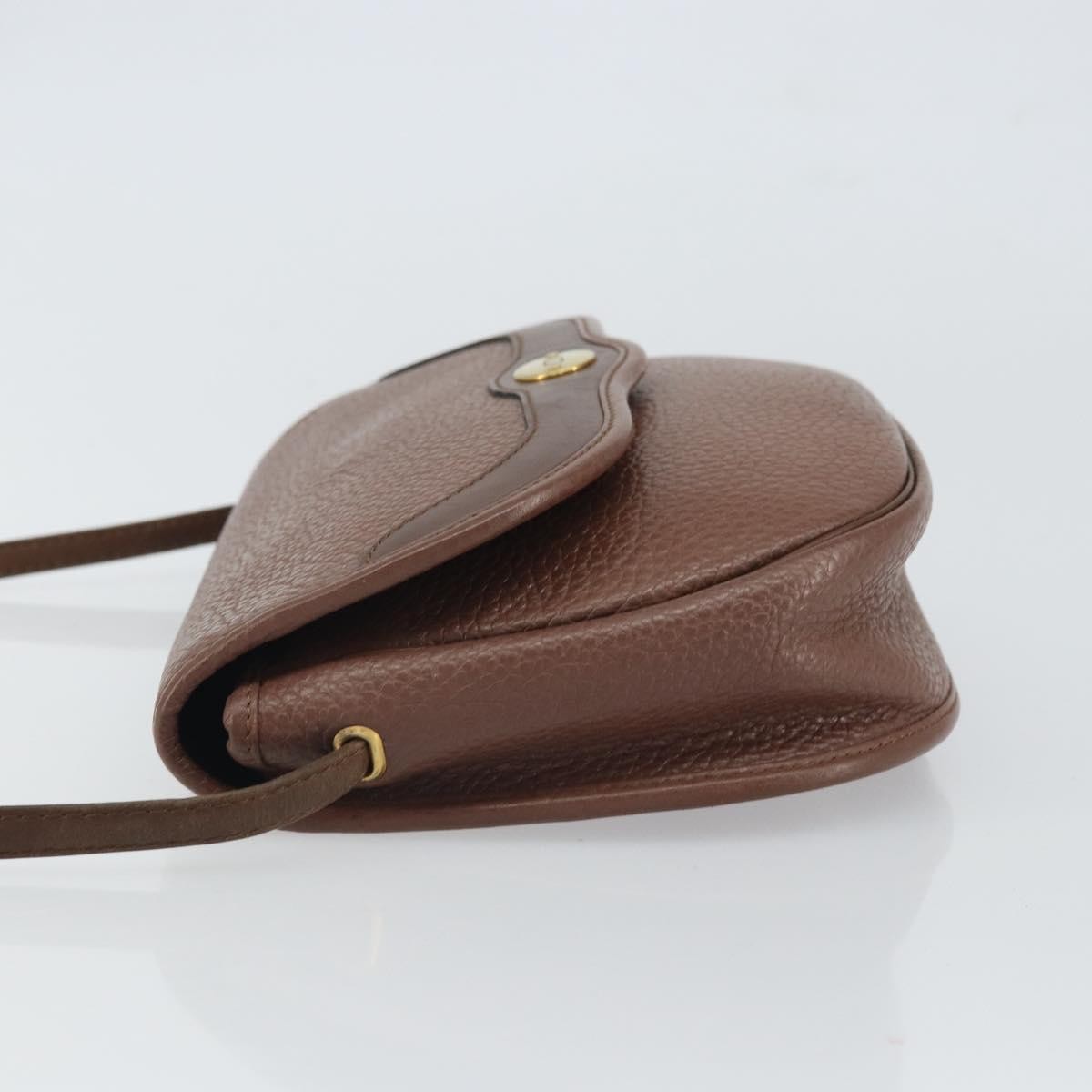 Christian Dior Vintage CD Flap Shoulder Bag Brown Leather Good condition - Model View