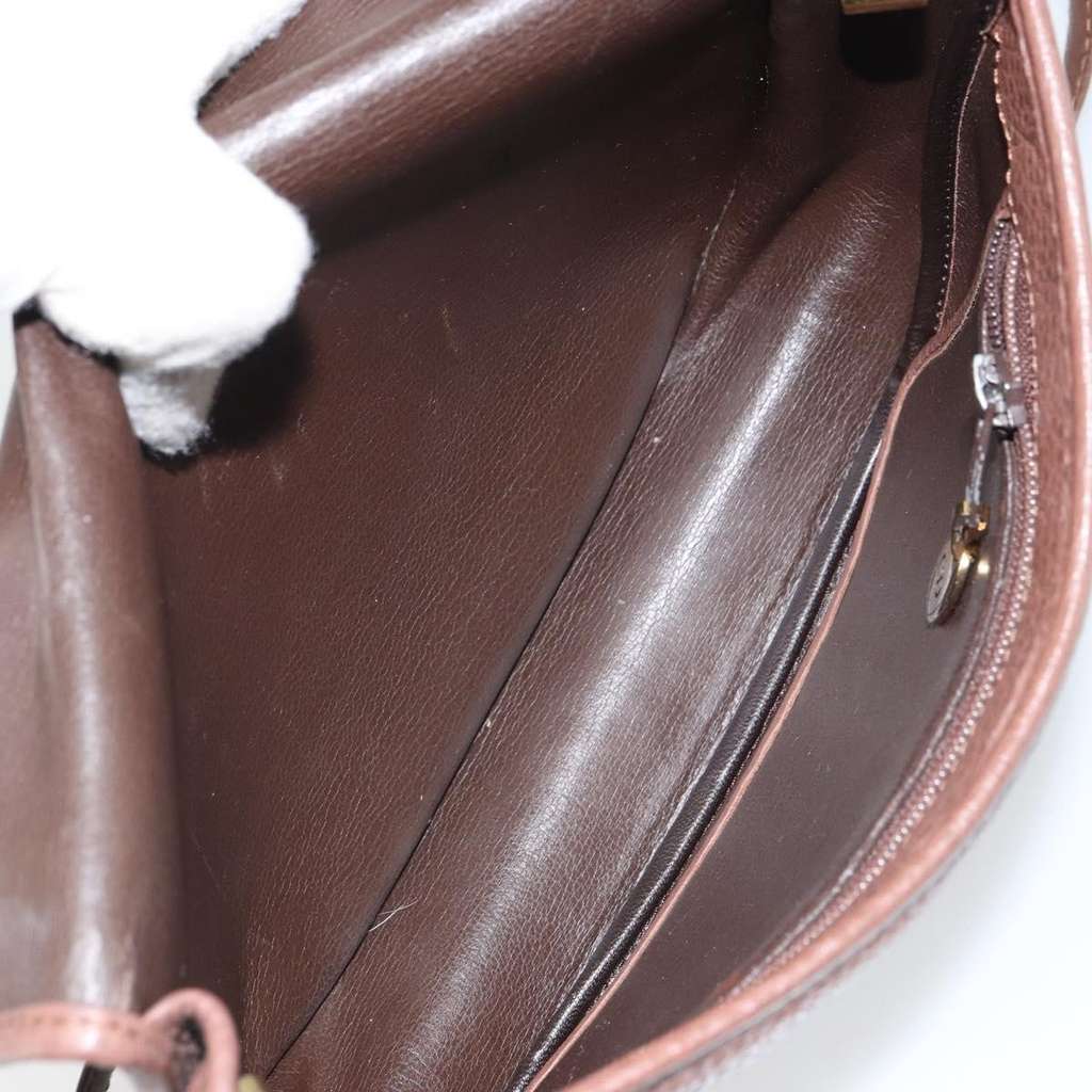 Christian Dior Vintage CD Flap Shoulder Bag Brown Leather Good condition - Box View