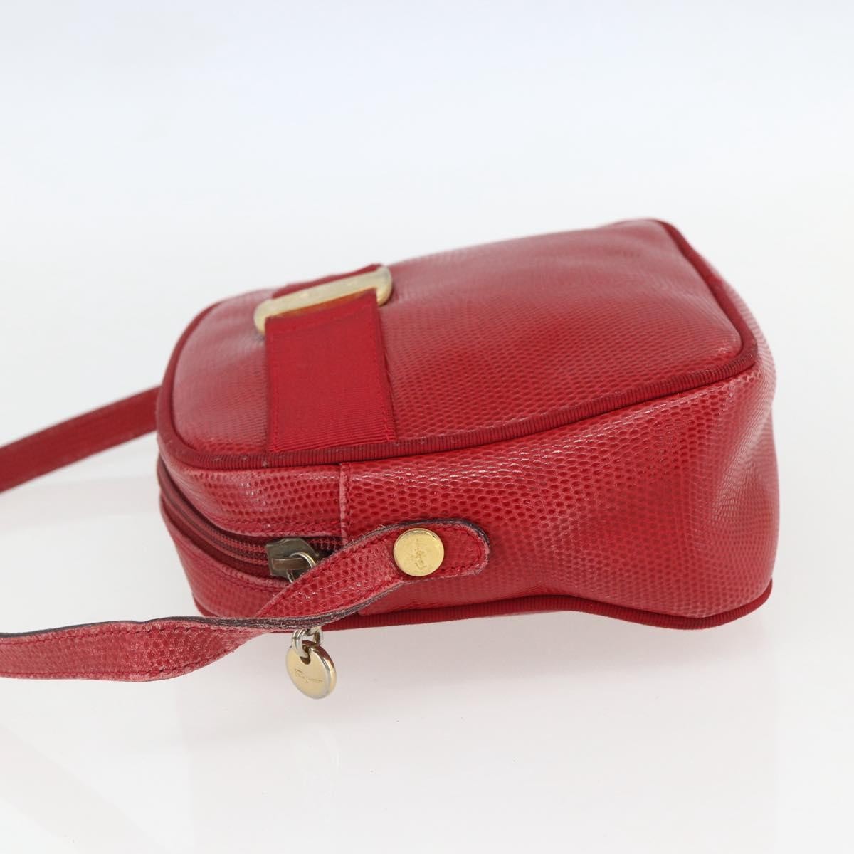 Salvatore Ferragamo Vara Bow camera Shoulder Bag Red Leather Good condition - Model View