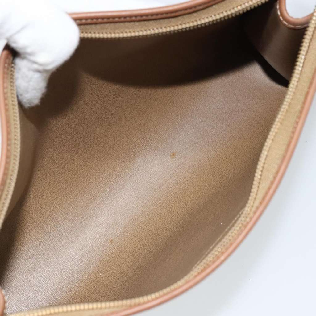 Christian Dior Vintage Honeycomb Zip Pouch Beige Canvas Good condition - Box View