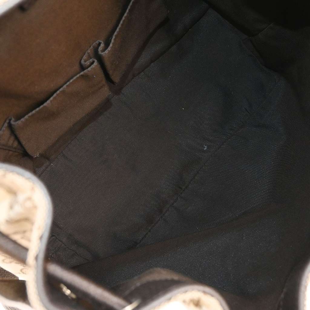 Gucci Drawstring Backpack Brown Canvas Good condition - Inside View