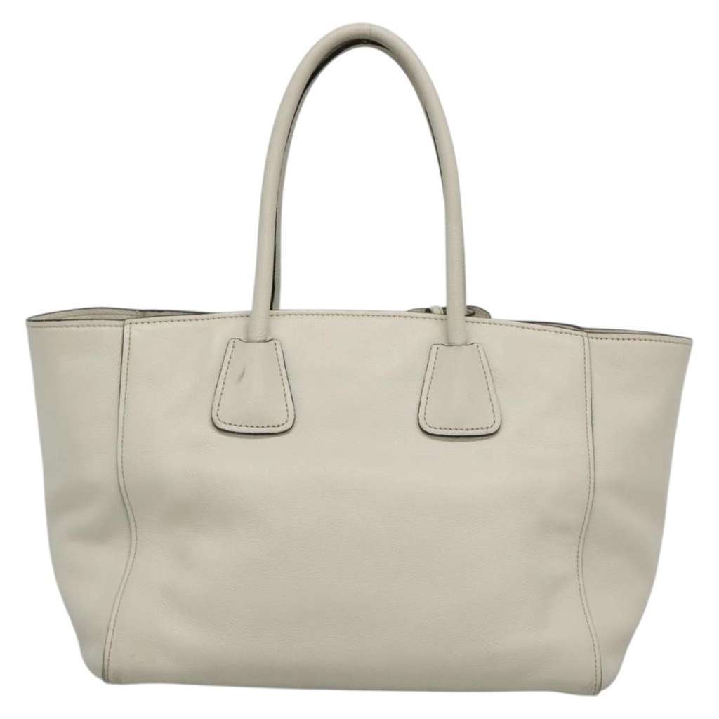 Prada Front Pocket Wing Convertible Tote White Leather Good condition - Back View