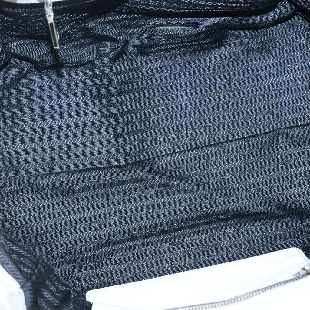 Prada Front Pocket Wing Convertible Tote White Leather Good condition - Box View