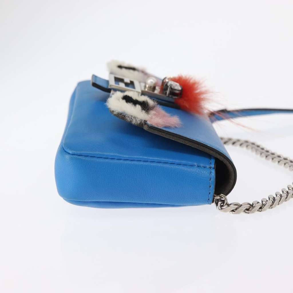 Fendi Monster Baguette Blue Leather Good condition - Inside View