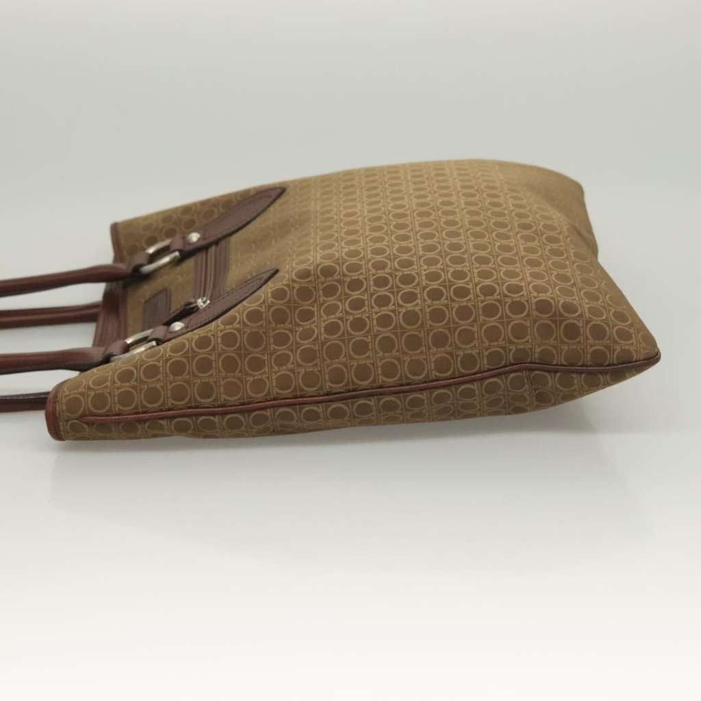 Salvatore Ferragamo Gancini Tote Brown Canvas Good condition - Model View