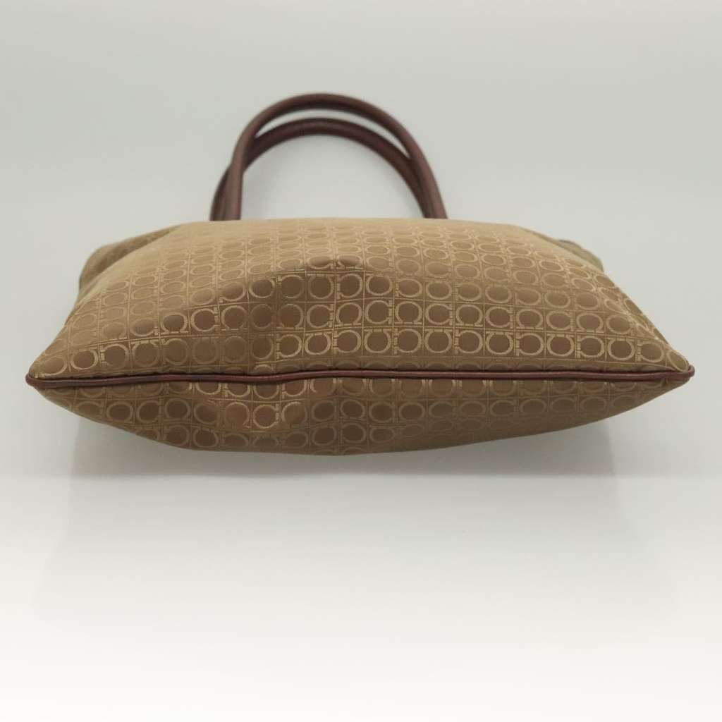 Salvatore Ferragamo Gancini Tote Brown Canvas Good condition - Box View